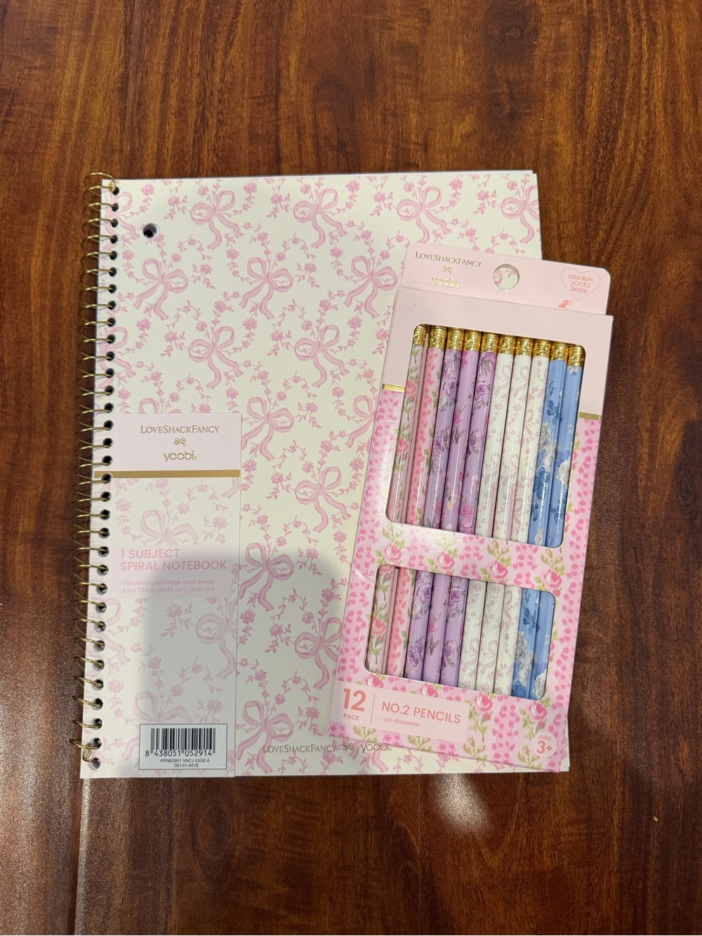 LoveShackFancy X Target notebook & Pencil bundle